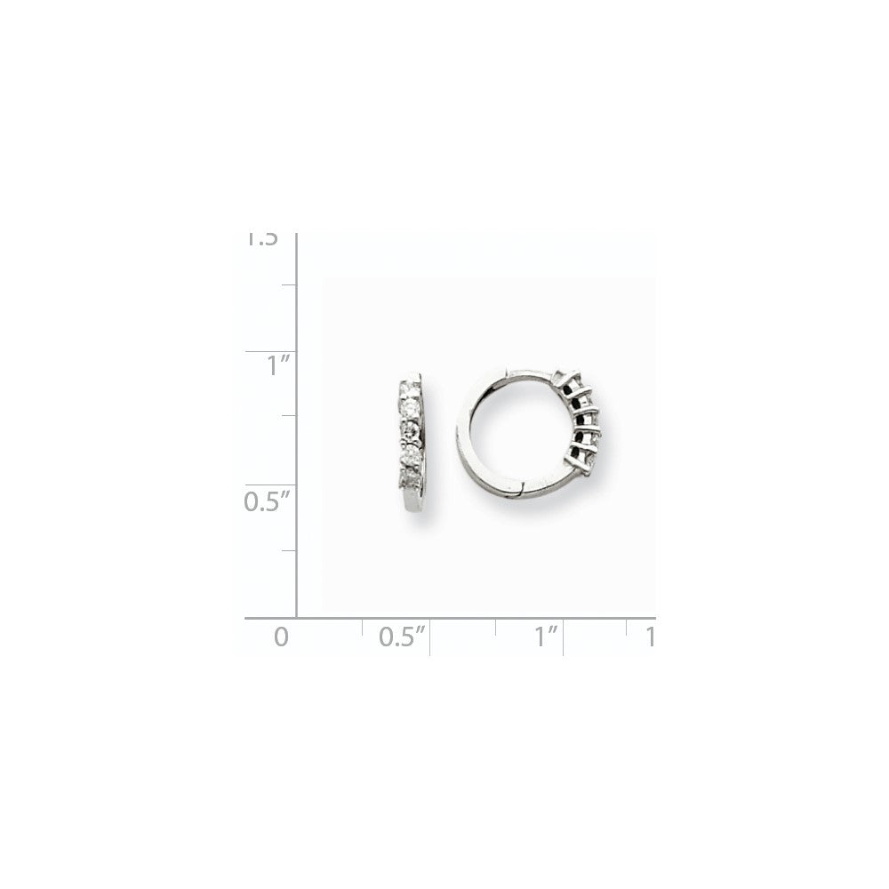 14K Weißgold Creolen mit Klappscharnier und echten Diamanten VS