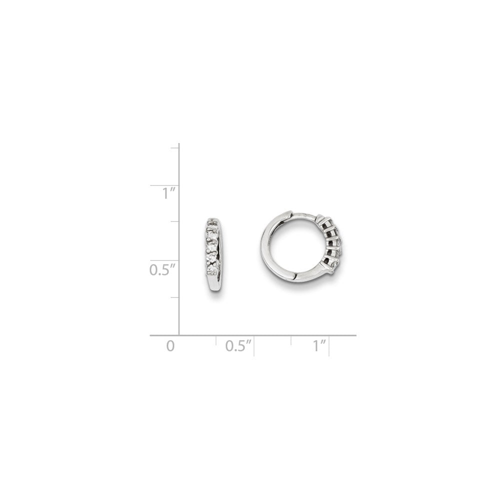 14K Weißgold Creolen mit AA echten Diamanten und Klappscharnier