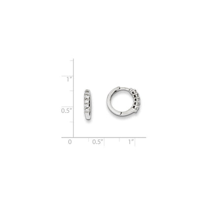 14K Weißgold Creolen mit AA echten Diamanten und Klappscharnier