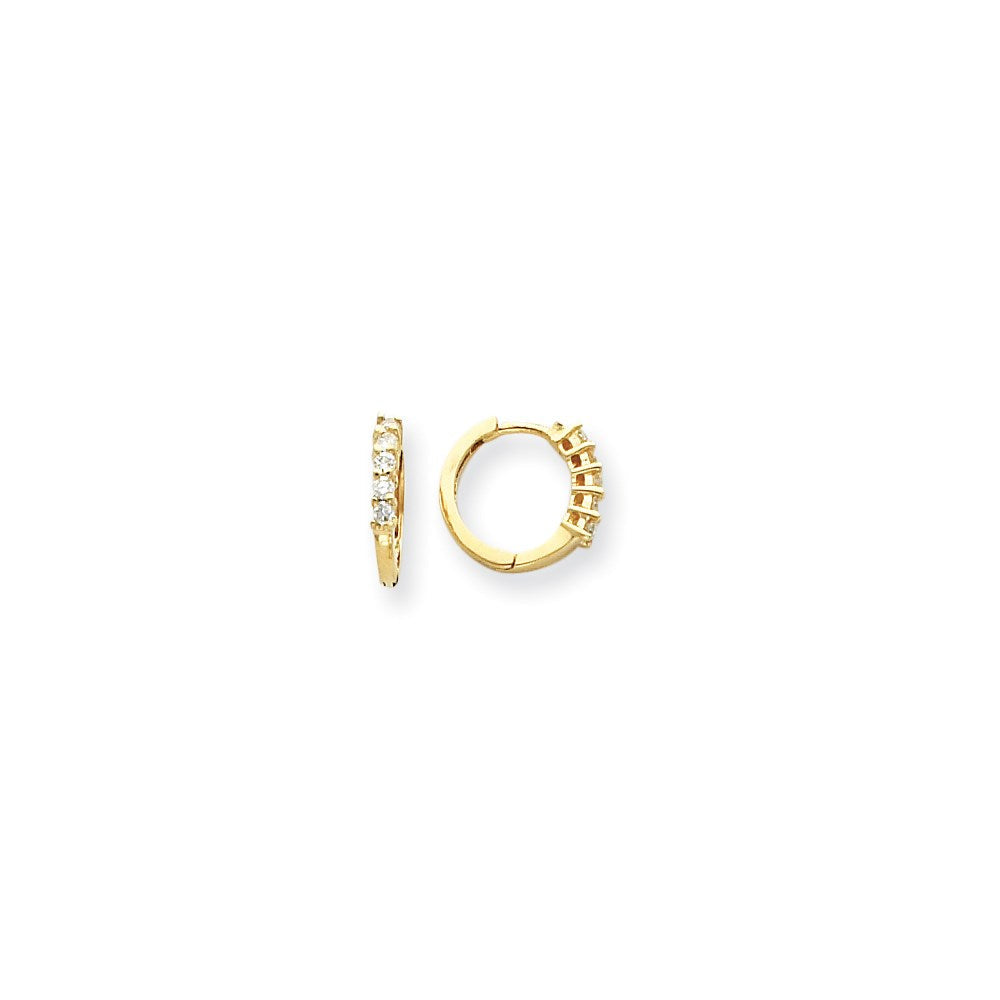 14K Gelbgold VS Echter Diamant Creolen mit Scharnier