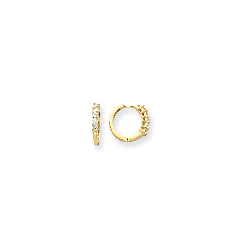 14K Gelbgold VS Echter Diamant Creolen mit Scharnier