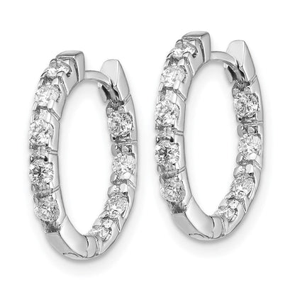 14K Weißgold Creolen mit Klappscharnier und echten VS Diamanten