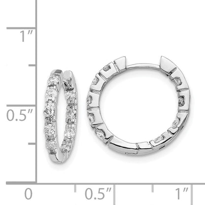 14K Weißgold Creolen mit Klappscharnier und echten VS Diamanten