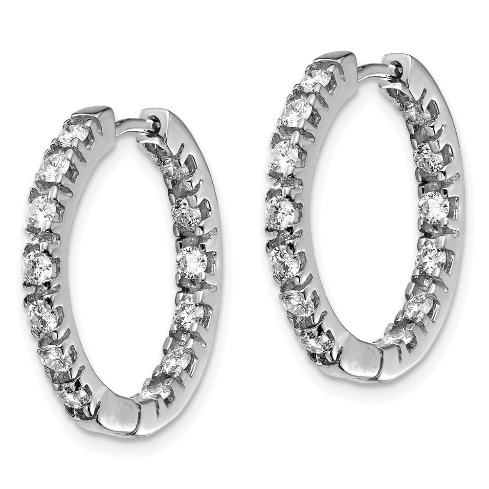14K Weißgold VS Diamant-Creolen mit Klappscharnier