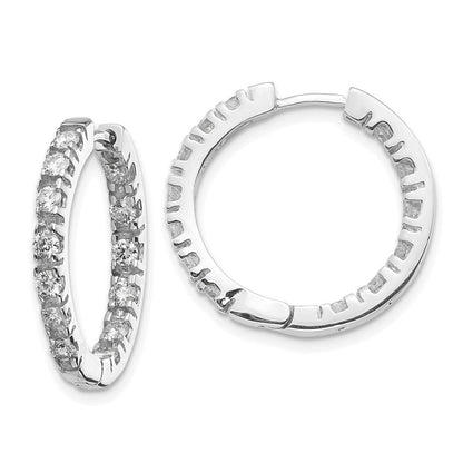 14K Weißgold VS Diamant-Creolen mit Klappscharnier