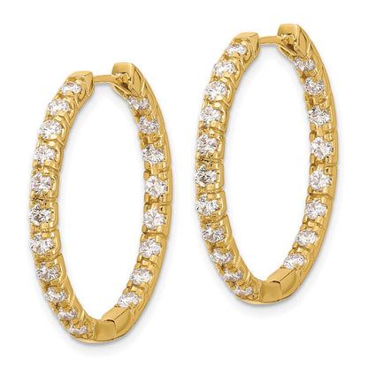 14K Gelbgold Creolen mit echten Diamanten VS, Klappverschluss