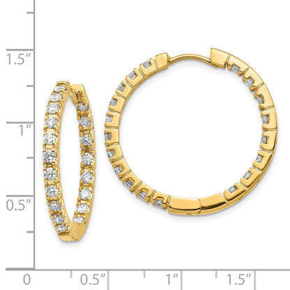 14K Gold Creolen mit echten Diamanten, Scharniermechanismus