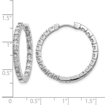 14K Weißgold VS Echte Diamant-Creolen mit Scharnier