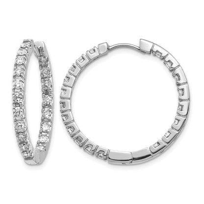 14K Weißgold VS Echte Diamant-Creolen mit Scharnier