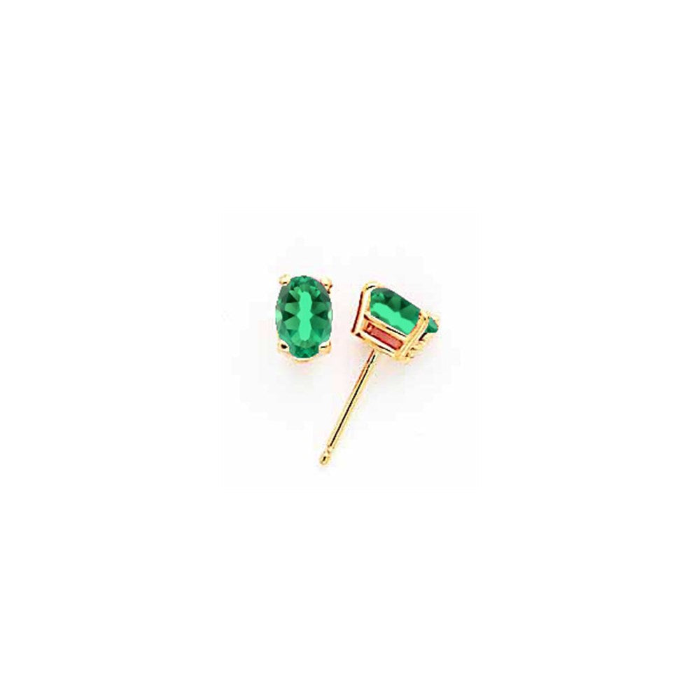 14K Gelbgold Ohrringe mit ovaler 6x4-mm-Fassung für St.-Helens-Steine