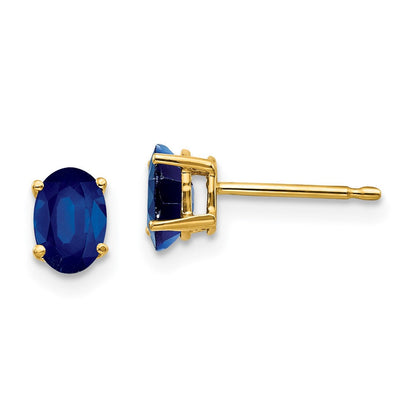 14K Gelbgold Ohrstecker mit Saphir