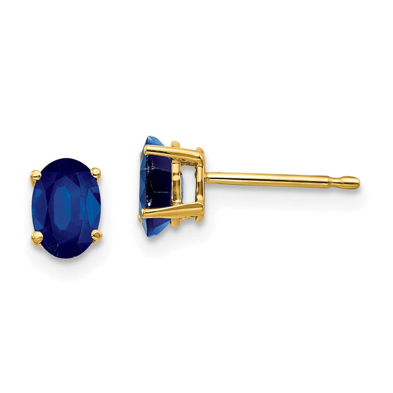 14K Gelbgold Ohrstecker mit Saphir