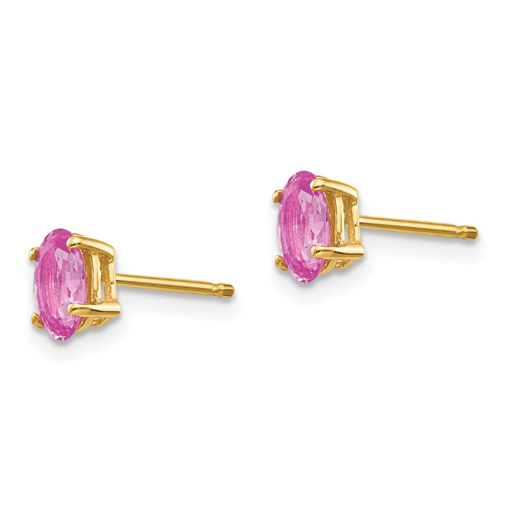 14K Gelbgold Ohrstecker mit rosa Saphiren