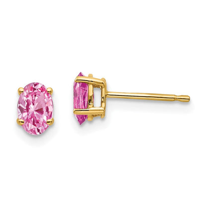 14K Gelbgold Ohrstecker mit rosa Saphiren