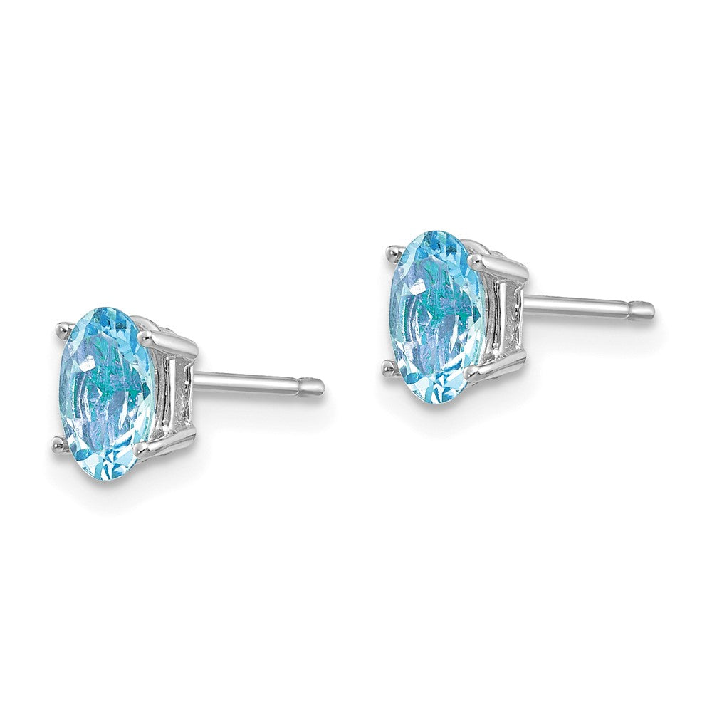 14K Weißgold Aquamarin-Ohrringe