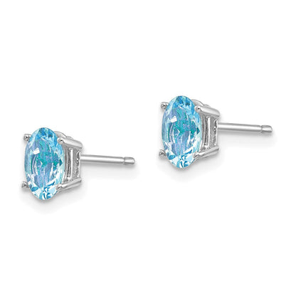 14K Weißgold Aquamarin-Ohrringe