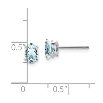 14K Weißgold Aquamarin-Ohrringe
