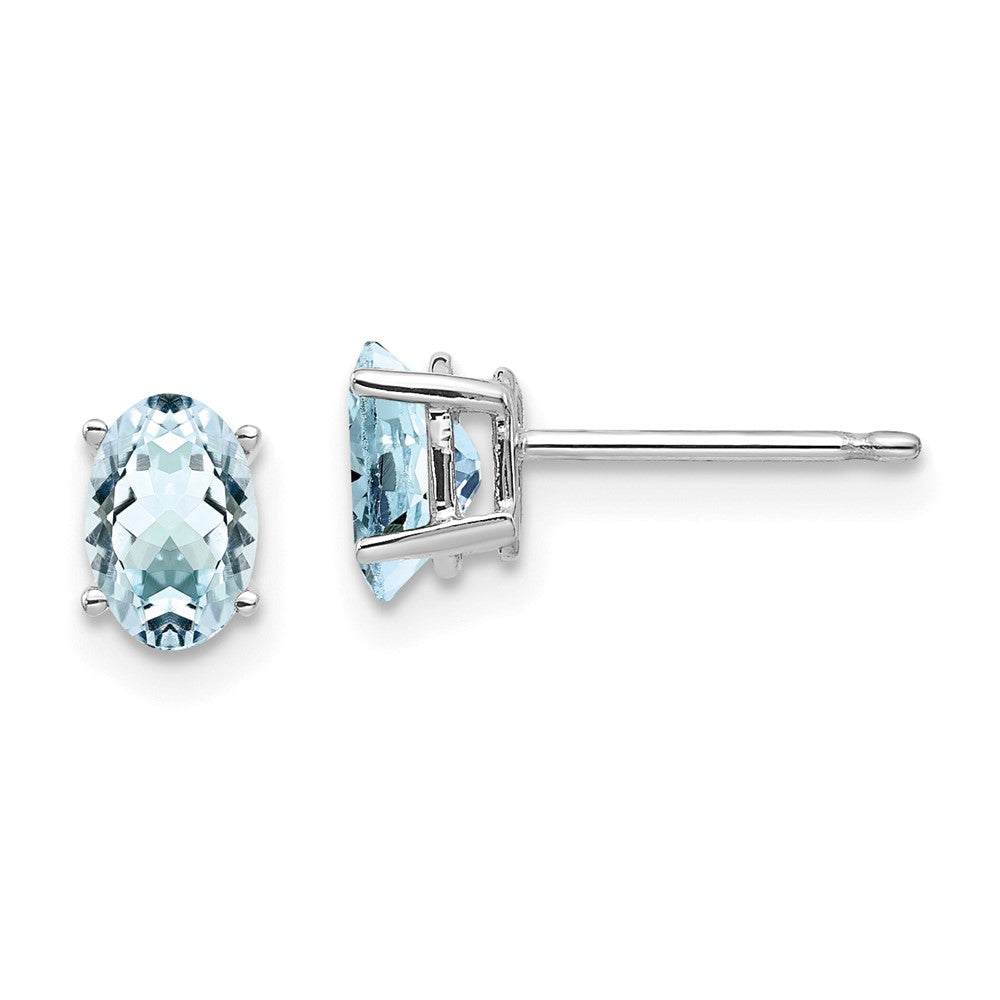 14K Weißgold Aquamarin-Ohrringe
