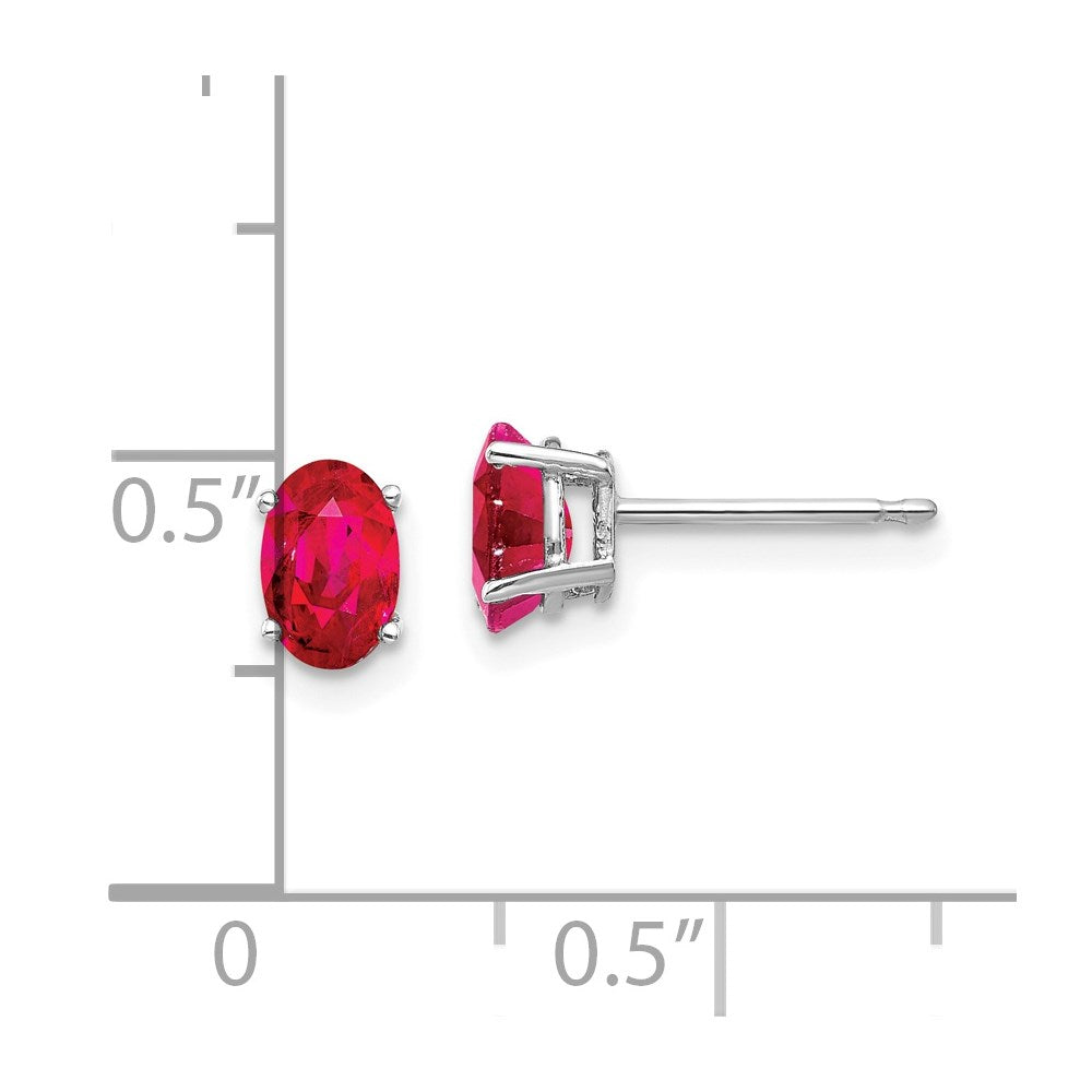 14K Weißgold Rubin-Ohrringe