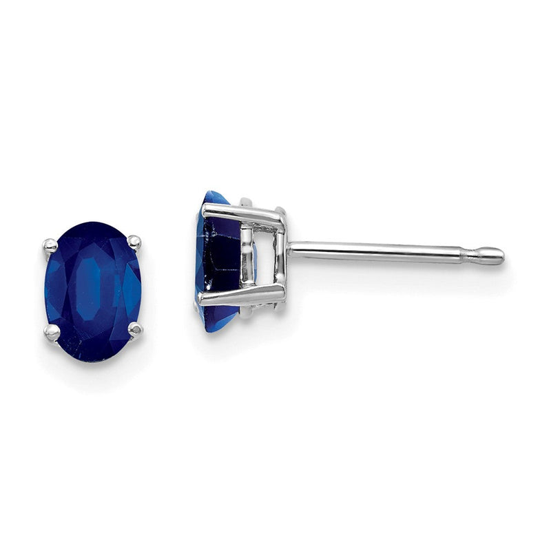 14K Weißgold Ohrringe mit Saphir