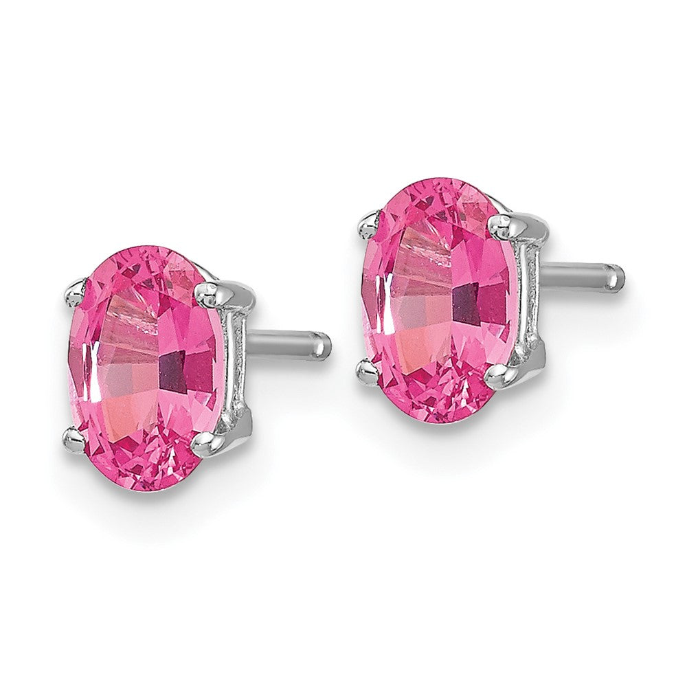 14K Weißgold Rosa Spinell Ohrringe