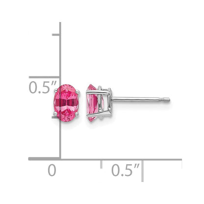 14K Weißgold Rosa Spinell Ohrringe