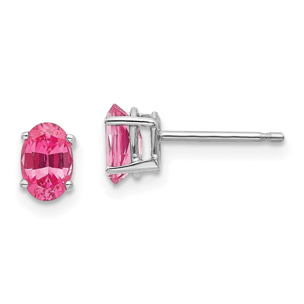14K Weißgold Rosa Spinell Ohrringe