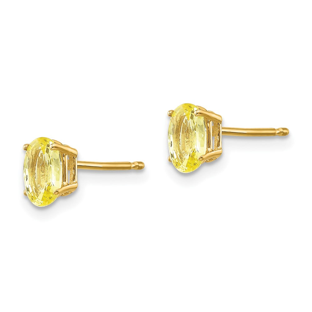 14K Gelbgold Ohrringe mit gelbem Saphir