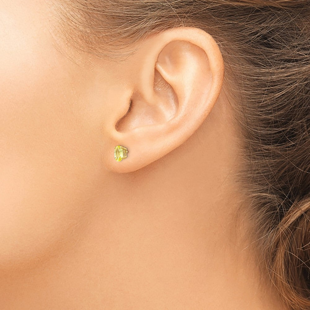 14K Gelbgold Ohrringe mit gelbem Saphir