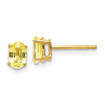 14K Gelbgold Ohrringe mit gelbem Saphir