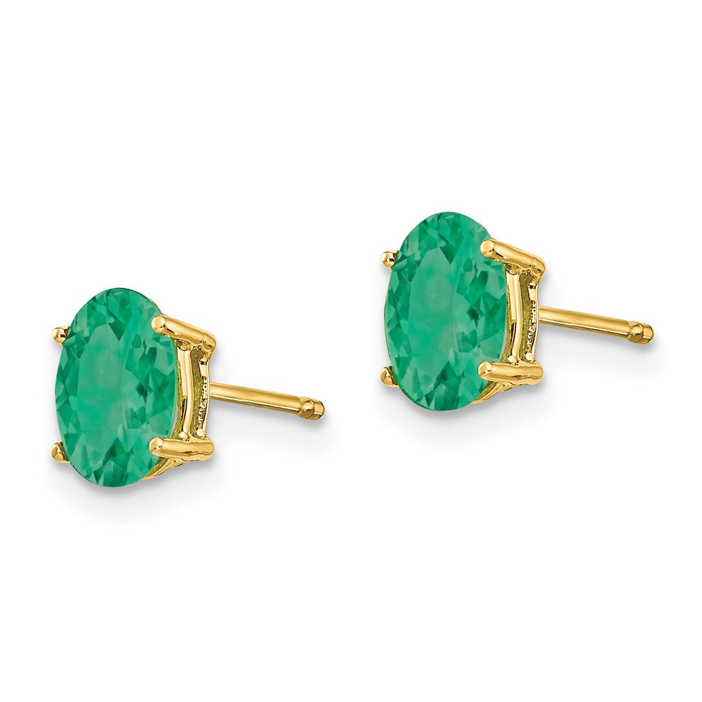 14K Gelbgold Ohrstecker mit Smaragd
