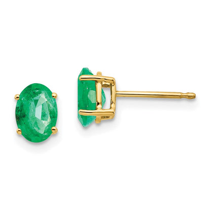 14K Gelbgold Ohrstecker mit Smaragd