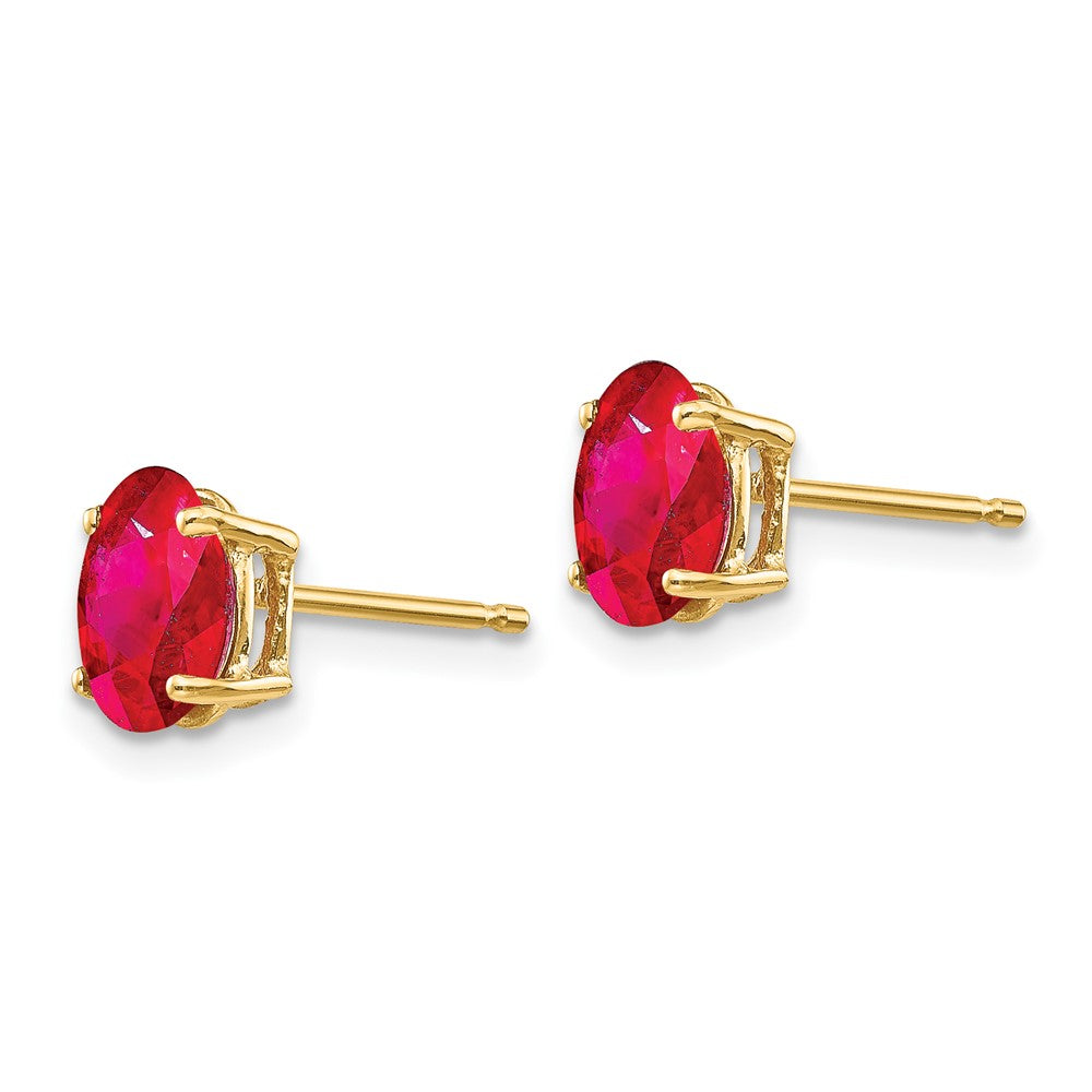 14K Gelbgold Ohrstecker mit Rubin
