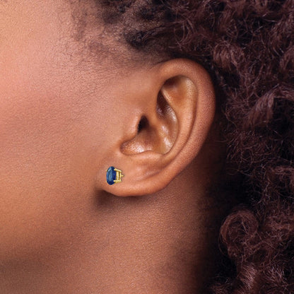 14K Gelbgold Ohrstecker mit Saphir