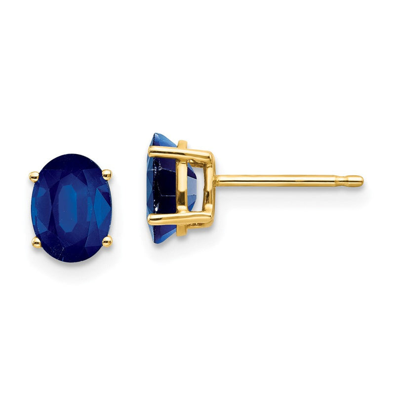 14K Gelbgold Ohrstecker mit Saphir