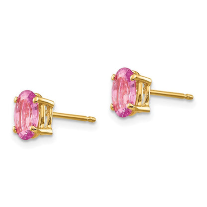 14K Gelbgold Ohrringe mit rosa Saphir
