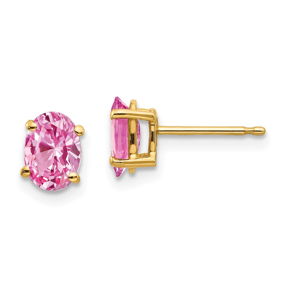 14K Gelbgold Ohrringe mit rosa Saphir