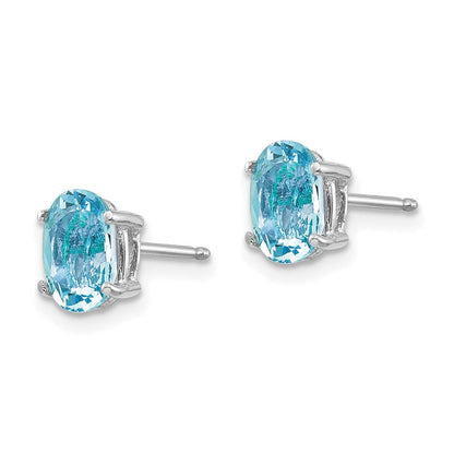 14K Weißgold Aquamarin-Ohrringe