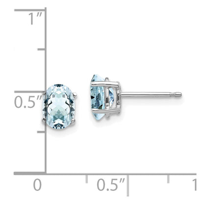 14K Weißgold Aquamarin-Ohrringe