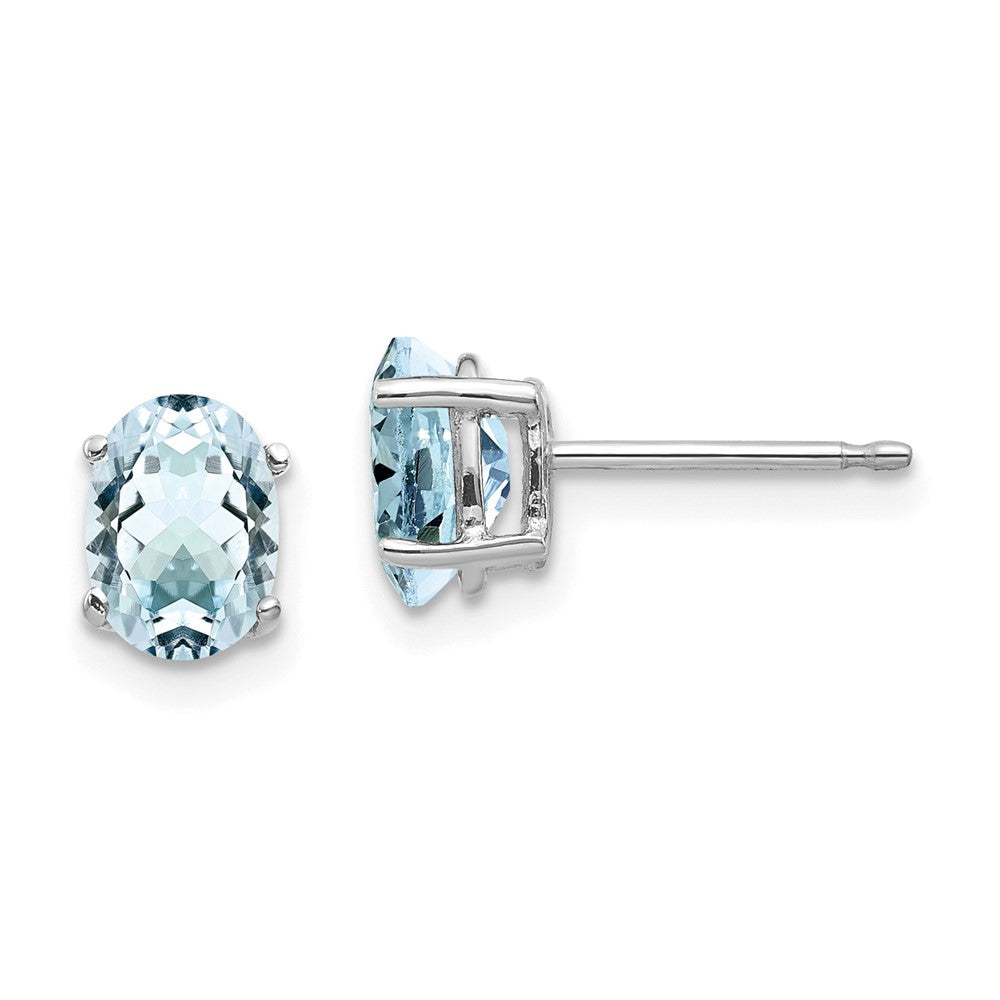 14K Weißgold Aquamarin-Ohrringe