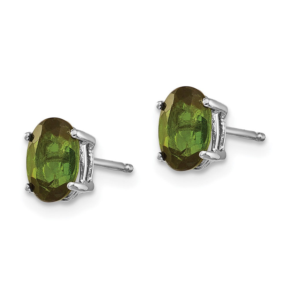 14K Weißgold Grün Turmalin Ohrringe