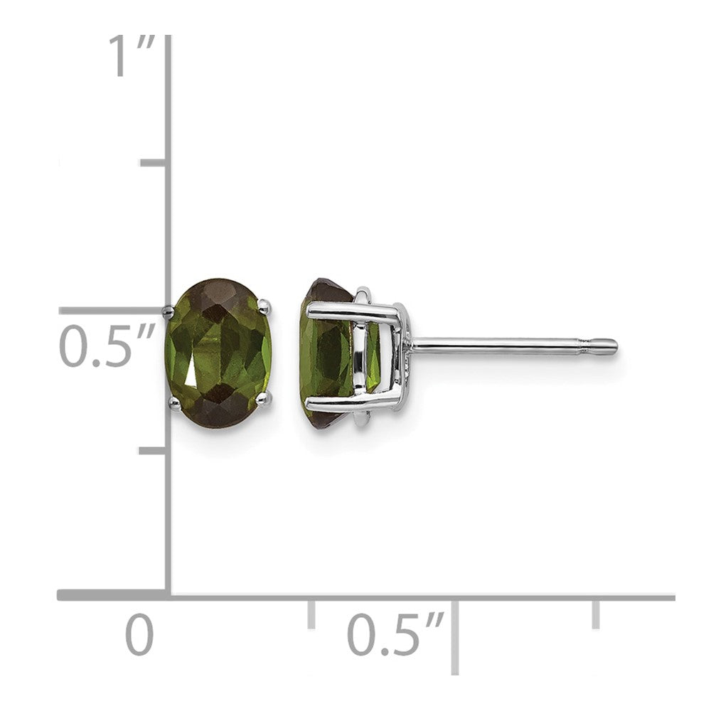 14K Weißgold Grün Turmalin Ohrringe