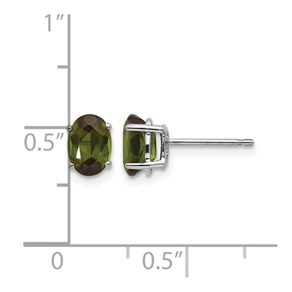 14K Weißgold Grün Turmalin Ohrringe