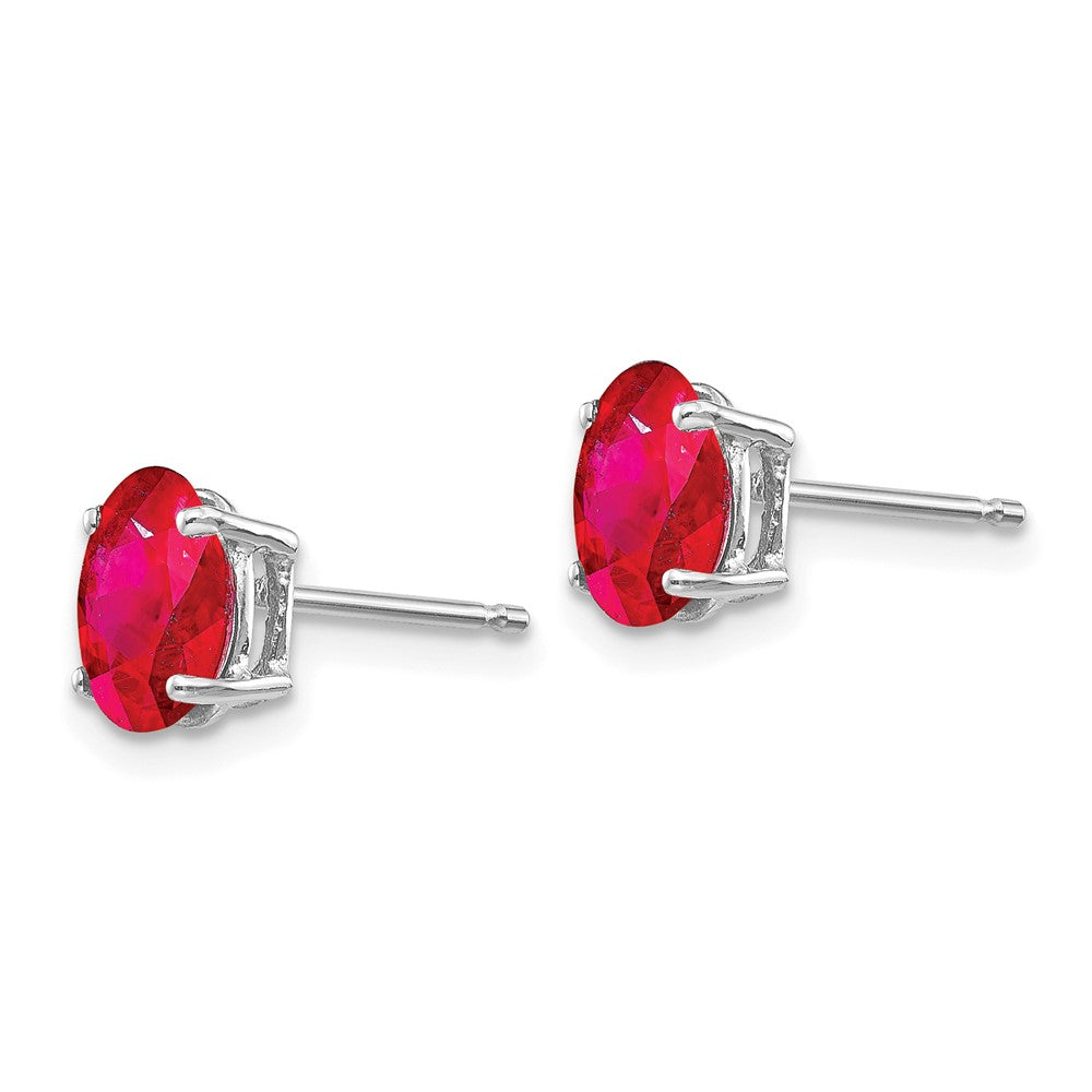 Ohrringe aus 14K Weißgold mit Rubin