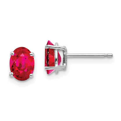 Ohrringe aus 14K Weißgold mit Rubin