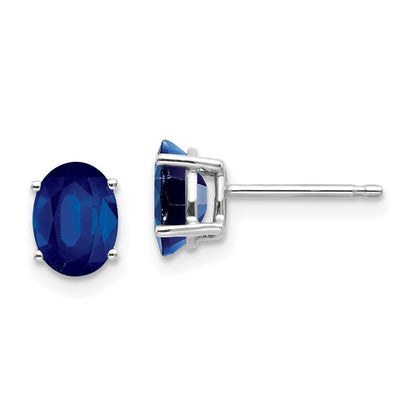 14K Weißgold Saphir-Ohrringe