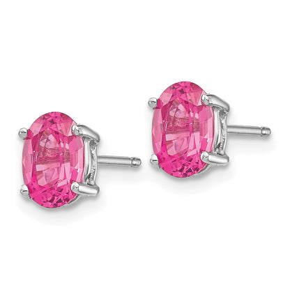 14K Weißgold Rosa Spinell Ohrringe