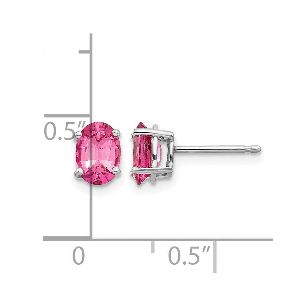 14K Weißgold Rosa Spinell Ohrringe