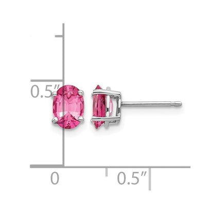 14K Weißgold Rosa Spinell Ohrringe