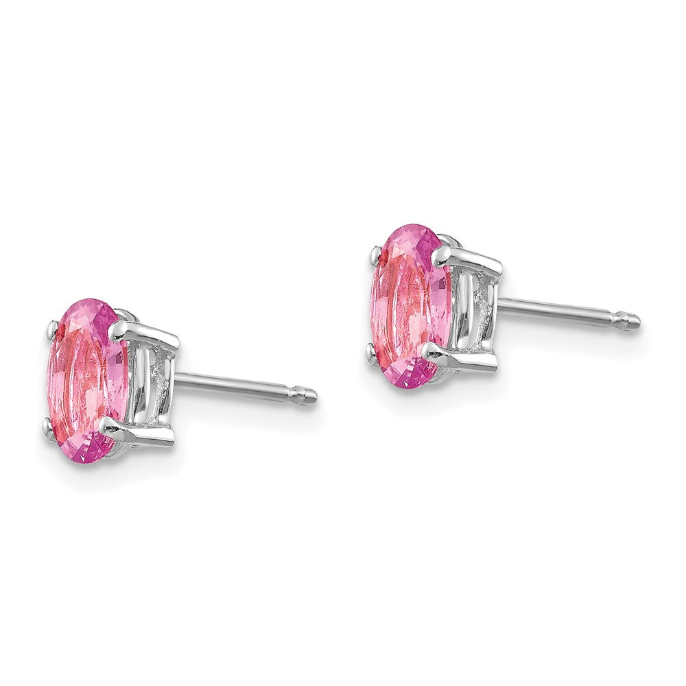 14K Weißgold Ohrringe mit Pink-Saphir
